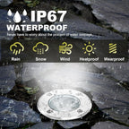 4Pack 3W Low Voltage Landscape Lights with Connectors 12-24V LED In-Ground Lights IP67 Waterproof Garden Lighting 6500K Outdoor Well Light for Yard Pathway Driveway Deck (Cool White)