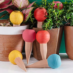 4 Pack Terracotta Watering Spikes, Vacation Self-Watering Planters Devices - Continuous Moisture with Slow Release Watering System - Perfect for Indoor Outdoor Plants (Basketball)