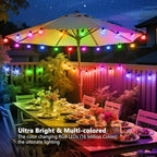 Outdoor String Lights, 25ft 20 Bulbs LED Color Changing Hanging Lights Dimmable with 220+ Scene Modes,App Control, Globe Bulb Waterproof for Outdoor Indoor Patio Backyard Balcony Garden Decor