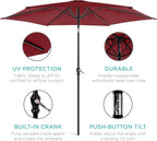 Best Choice Products 10ft Outdoor Table Compatible Steel Polyester Market Patio Umbrella w/Crank and Easy Push Button Tilt