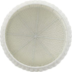Resin Wicker Storage Stool or Side Table, White