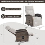 Belord Dual-Adjust Outdoor Swivel Recliner Chair – Reclining Patio Chair with Adjustable Backrest and Footrest, All-Weather Wicker Chaise Lounge Chair Outdoor for Pool Deck Brown (Upgraded 2.0)