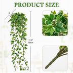 Hollyone 2pcs Artificial Hanging Plants 31" Fake Ivy Vine Faux Ivy Leaves Hanging Plant Greenery for Wall House Room Patio Indoor Outdoor Home Shelf Office Wedding Decor