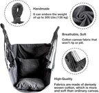 Hommtina Hammock Chair Hanging Rope Swing, Max 300 Lbs Hanging Chair with Pocket & Durability Perfect for Outdoor, Home, Bedroom, Patio, Yard (Pillows NOT Included,Dark Gray)