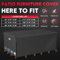 Rectangular Patio Furniture Cover 96x72x38 Inch Black Waterproof 600D
