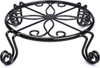 Black Plant Stand for Flower Pot Heavy Duty Potted Holder Indoor Outdoor Metal Rustproof Iron Garden Container Round Supports Rack for Planter Bronze, Pumpkin Stand Outdoor