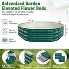 Hexagon Raised Garden Bed, 48 Inch Diagonal & 12 Inch Tall, Galvanized Steel Planter Box with Wave-Shaped Metal Panels for Outdoor Flower,Tree,Herb & Vegetable Garden (Dark Green, 4FT X 1FT)