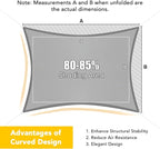 Artpuch Waterproof Sun Shade Sail, 10'x13' Light Grey Rectangular, UV Resistant Rain Canopy, Curved Edges Shade Cloth for Outdoor Patio, Deck, Yard