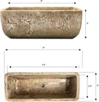 Classic Home and Garden Dakota Rectangular Planter Box w/Drain Plug - Small Succulent Pots for Window Sills & More - Shallow Trough Planter for Indoor Outdoor Use (8” Earth Moss Gray)