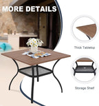 VICLLAX Patio Dining Table for 4 Square Metal Outdoor Table - Image 6