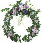 Artificial Flower Garland, 6 FT Purple Silk Trailing Eucalyptus Vine