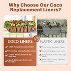 Legigo 4PCS 36 Inch Natural Trough Coco Coir Liners Planters Replacement, Pre-Formed Window Basket Coconut Coir Fiber Liner for Garden Window Flower Box Pots, Fence Trough Planter, Wall Planter Basket