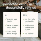 Veradek Outdoor Cooler Side Table - 2 in 1, Black, 21 inch