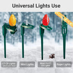 SURAIELEC 50 PCS Christmas Light Stakes, 9.5" Tall Stakes for C7 C9 Christmas Lights Outdoor, Univeral Plastic Light Stakes for Yard, Holiday Decorations, Pathway, Driveway, Lawn, Green