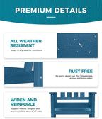 Ciokea HDPE Outdoor Patio Dining Chairs Set of 2, All-Weather Porch Chair with Wide Seat, Durable Outdoor Furniture for Backyard, Garden, Lawn & Poolside, Navy Blue