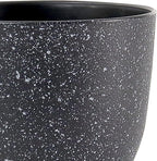 Large Flower Pots 12/10/9 inch, Set of 3 Modern Decorative Plastic Planters with Drainage Holes and Saucers for Garden House Plants, Plant Pots for Indoor Outdoor Plants, Speckled White