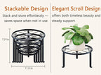 5 Pack Plant Stand Metal Flower Pot Stand Holders Indoor Tall Plant Rack Plant Round Black Plant Shelf For Living Room, Garden, Balcony