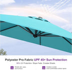 PURPLE LEAF 8 Feet Square Cantilever Umbrella Patio Umbrella with Base Outdoor Umbrella Aluminum Offset with 360-degree Rotation for Garden Deck Pool Patio, Turquoise Blue