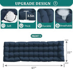 UDPATIO Oversized Zero Gravity Chair Set of 2, 29In XL Patio Reclining Chair with Cushion, Outdoor Folding Recliner with Pillows|Cup Holder|Foot Rest|Padded Headrest, Navy Blue, Support 500LB