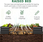 2 Pack 6x3x1FT Galvanized Raised Garden Beds Kit Outdoor Metal Gardening Planter Box for Vegetable Elevated Flower Herbs,Black