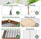 Plant Hanger Indoor Outdoor, 16" Large Hanging Planters for Indoor Plants Hanging Plant Holder Wood Metal Hanging Plant Shelf Large Hanging Baskets for Plants Outdoor Window Ceiling (2 Pack )