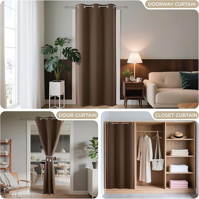 Blackout Door Curtain for Doorway Privacy – Khaki, 40Wx78L, 1 Panel