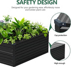 Vengarus 8x4x2FT Galvanized Raised Garden Bed Kit, Large Rectangle Elevated Planter for Vegetables, Flowers, Herbs and Succulents - 479 Gallon Capacity,Black