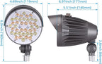 LEONLITE 20W/30W/40W 3CCT LED Bullet Flood Light, 4880LM 3000K/4000K/5000K, Dusk to Dawn 22°Focused Flag Pole Light with Knuckle Mount, Weatherproof, 100-277V Commercial Landscape Lights, ETL Listed