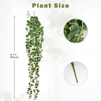 Hollyone Artificial Hanging Plants 6FT Fake Ivy Vine Faux Ivy Leaves Hanging Plant Greenery for Wall House Room Patio Indoor Outdoor Home Shelf Office Wedding Decor