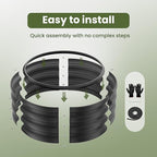 ZXZYHFTY Round Galvanized Raised Garden Bed kit,Black Outdoor Garden Raised Planter Box, Round Large Metal Raised Garden Beds for Vegetable 2 * 2 * 1ft 2 Pcs