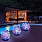 Solar Garden Lights Outdoor Waterproof, 4 Pack 30 LEDs Cracked Glass Ball Light, Ground Landscape Garden Decor, Solar Globe Decorative for Pathway/Patio/Lawn/Yard (Multicolor, 3.9")
