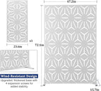 Outdoor Privacy Screen,72" H×47" W Metal Privacy Screen, Freestanding Privacy Fence Panels for Patio
