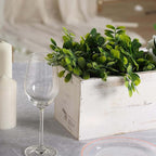 Efavormart 30"x6" Whitewash Wood Planter Box with Plastic Liner, DIY Rustic Rectangle Wooden Box for Succulents, Long Wedding Table Centerpieces and Farmhouse Decor