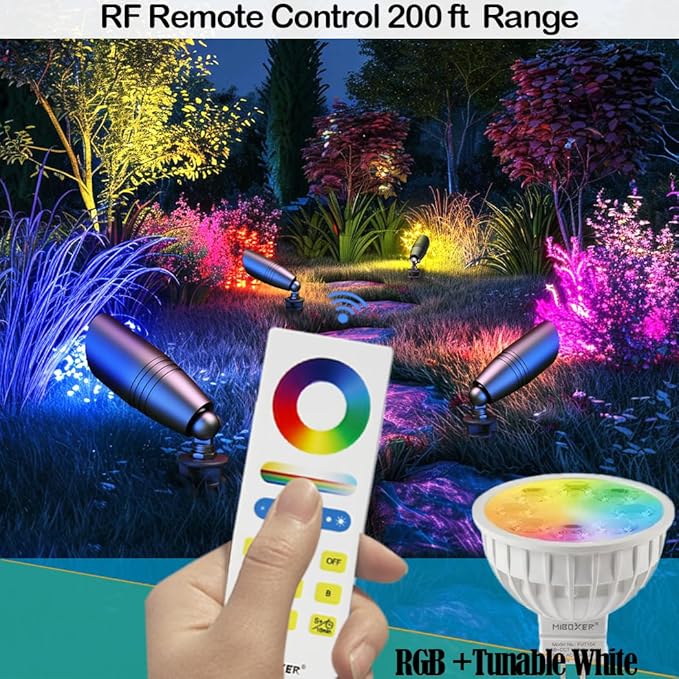 Spotlights: 12V RGB+CCT Low Voltage Landscape Lights, Die-Cast Aluminum, 5W