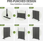 Casaphoria Metal Privacy Screen Outdoor, 72" H x 35" W Freestanding Decorative Privacy Screen for Patio Deck Balcony Garden with Stable Base, Jason- Black