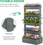 DoCred Vertical Wooden Raised Garden Bed, 5 Tier Upgraded Garden Planters Freestanding Wood Plant Stand Flower Rack Wooden Planter Box for Plants Herbs Flowers Vegetables Outdoor Indoor