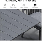 PURPLE LEAF 13 Pieces Oversized Outdoor Dining Set with Patio Aluminium Dining Table and Wicker Chairs Modern Furniture Cushions Sets for Backyard Indoor Decor Kitchen Gray