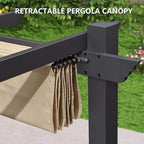 Pergola Shade Cover Replacement Canopy Top Compatible with 10 X 13 ft 6-Bar Pergola Frames - Beige (Canopy Size 116" W x 135" L, Canopy Top Only)