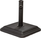 US Weight 26 Pound Umbrella Base - Cast Stone Outdoor Umbrella Stand - for Use with Umbrella Poles 1.3" to 1.8" - Designed to be Used with Patio Table - Black