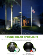 DBF Solar Outdoor Lights, 600LM Solar Spot Lights Outdoor Waterproof with 2 Lighting Modes, Adjustable Head & Solar Panel Landscape Spotlights for Flag Garden Yard Driveway Patio(Cool White, 4 Pack)
