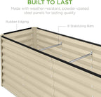 Best Choice Products 8x2x2ft Raised Outdoor Metal Garden Bed, Deep Root Box Planter for Vegetables, Flowers, Herbs, 240 Gallon Capacity, 100% Non Toxic Materials- Beige