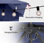 LAUSAINT HOME Semi-Permanent Outdoor Patio Gazebo 10'x10', Heavy Duty Party Tent Shelter with Double Roofs, Mosquito Nettings and Privacy Screens for Backyard, Garden, Lawn, Classic Blue