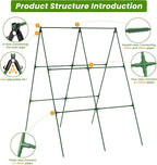 Cucumber Trellis, 35" X 50" A-Frame Garden Trellis for Climbing Plants Outdoor, Foldable Trellis Cucumber for Raised Bed Vegetable/Tomato/Flowers/Pea