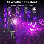 Black Light Outdoor,3W Halloween Blacklight Spotlight IP67 Waterproof Landscape Lighting with Stake 5.9 Ft, Black Lights for Fluorescent Party, Poster,Courtyard Garden, Stage, 6 Pack