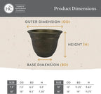 The HC Companies Sierra Round Self-Watering Pot - Lightweight Plastic Planter for Herbs & More - Durable Plant Pots for Indoor Plants & Outdoor Plants (7.5” Black Onyx, Pack of 2)
