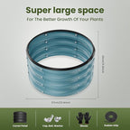 ZXZYHFTY Round Galvanized Raised Garden Bed kit, Blue Outdoor Garden Raised Planter Box, Round Large Metal Raised Garden Beds for Vegetable 2 * 2 * 1ft 3 Pcs