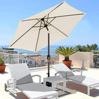 Blissun 7.5 ft Patio Umbrella, Yard Umbrella, Outdoor Market Umbrella with Push Button Tilt Crank (Creamy White)