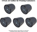 Air Pruning Containers, 25 Gallon Air Pruning Planters, 100 Liter 20" X 20" D/H Special Packing Interlocked Large Air Root Pruning Planters for Big Tree Grow Outdoor, Black, 5 Packs