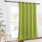 NICETOWN Patio Blackout Curtain Panels - Extra Wide Sliding Door Thermal Insulated Drape, Privacy Room Divider Curtain for Bedroom Office (Fresh Green, 66 x 118 Inch Long)