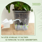 Self Watering Pots for Indoor Plants with Deep Reservoir and High Drainage Holes for Outdoor Plants and Flowers, Bare Root Planter(7.09'',Clear,9 Pcs)